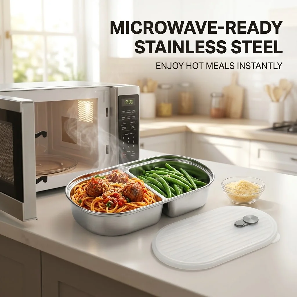 Microwavable 304 Stainless Ste - Food Storage With Dividers 评论和价格