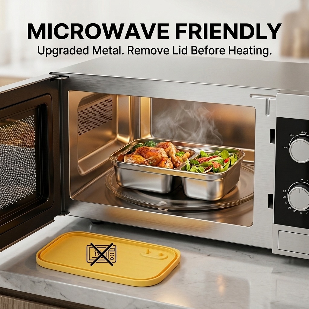 304 Stainless Steel Bento Box  - Food Storage Oven Safe 评论和价格