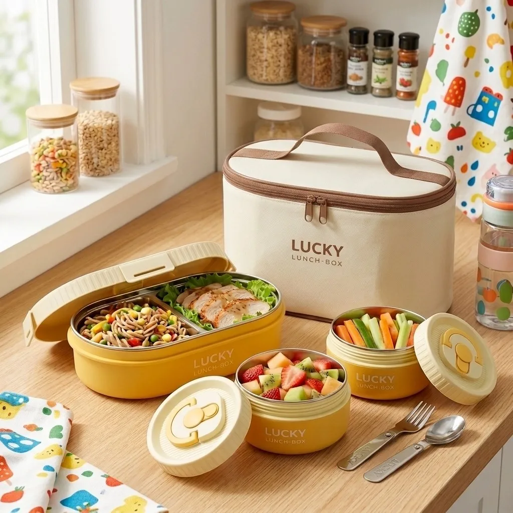 304 Stainless Steel Bento Lunc - Food Storage With Dividers 评论和价格