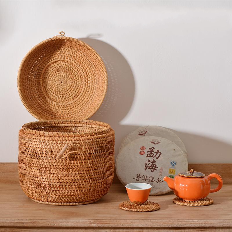 Handwoven Rattan Tea Storage B - Food Storage With Dividers 评论和价格