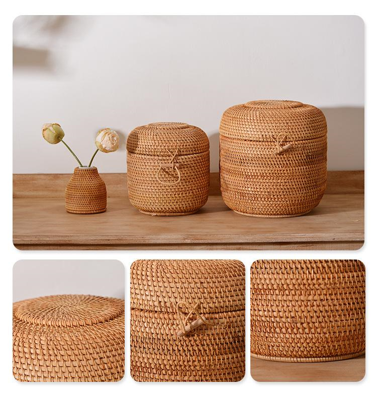 Handwoven Rattan Tea Storage B - Food Storage With Dividers 评论和价格