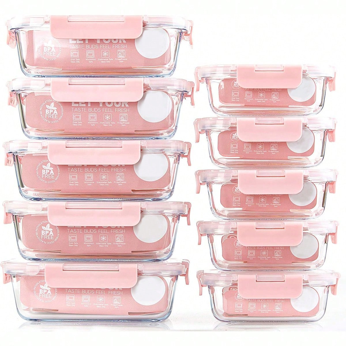 10 Pack Glass Meal Prep Contai - Food Storage Meals 评论和价格
