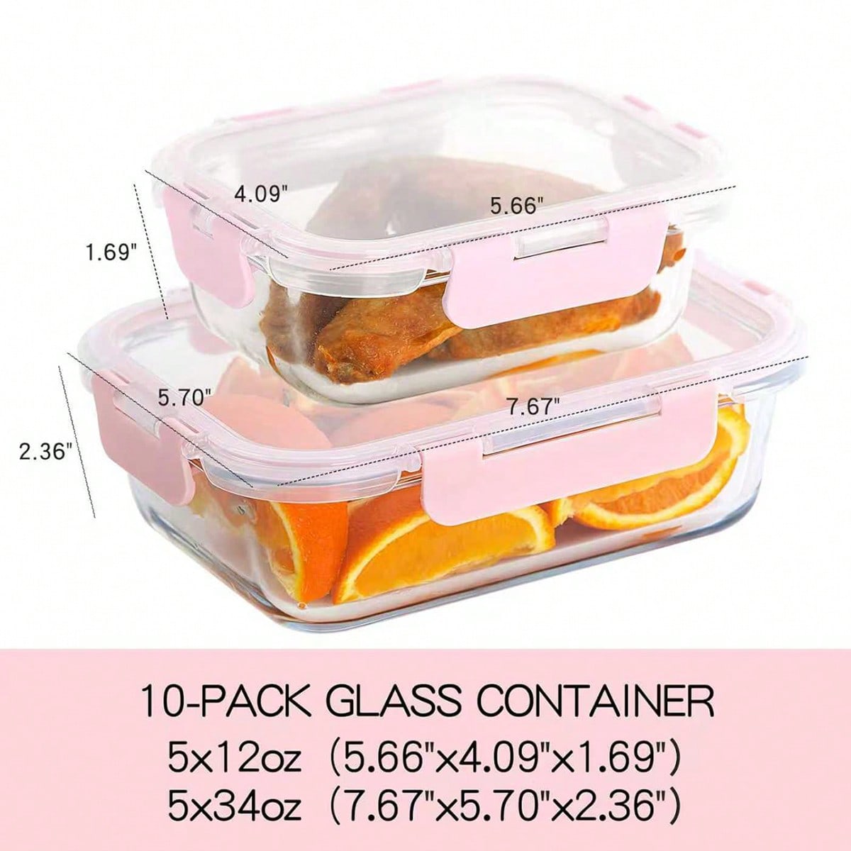 10 Pack Glass Meal Prep Contai - Food Storage Meals 评论和价格