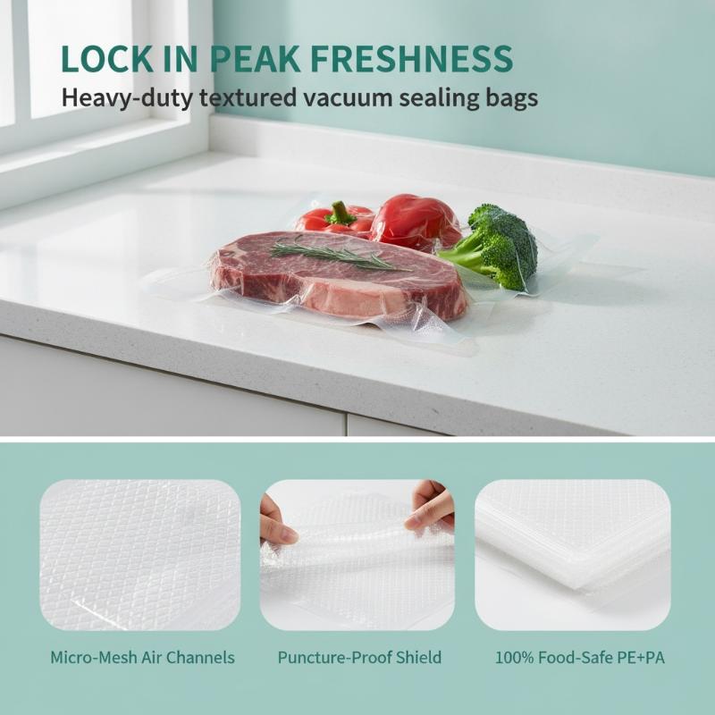 100 PCS BPA Free Vacuum Sealer - Food Storage Bag 评论和价格