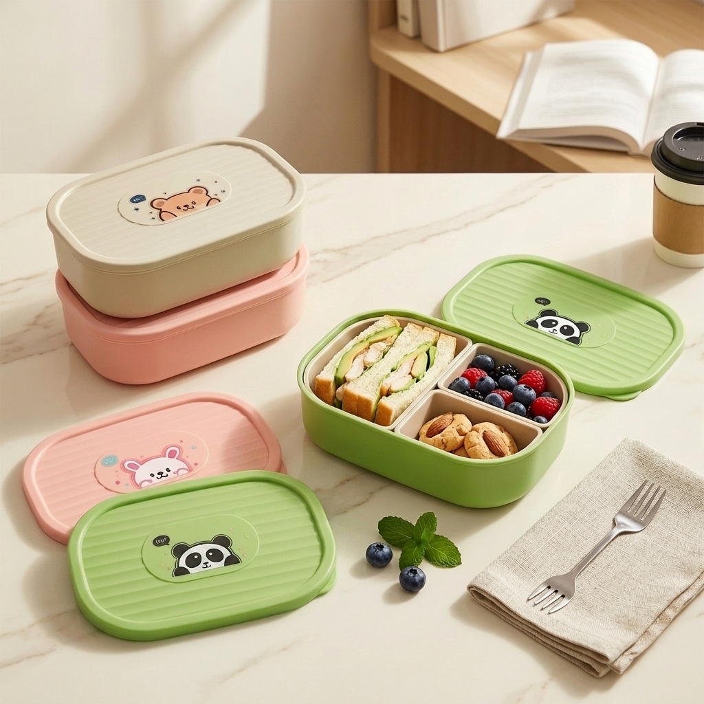 Cute Plastic Divided Lunch Box - Food Storage Oven Safe 评论和价格